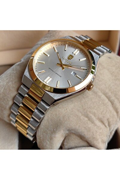 Raymond Gold Silver Steel Men's Wristwatch