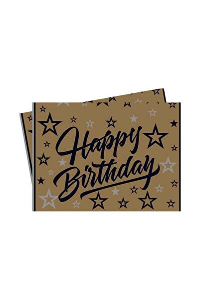 era balon GOLDEN STARS HAPPY BİRTHDAY GOLD RENK Masa Örtüsü – Doğum Günü Part...