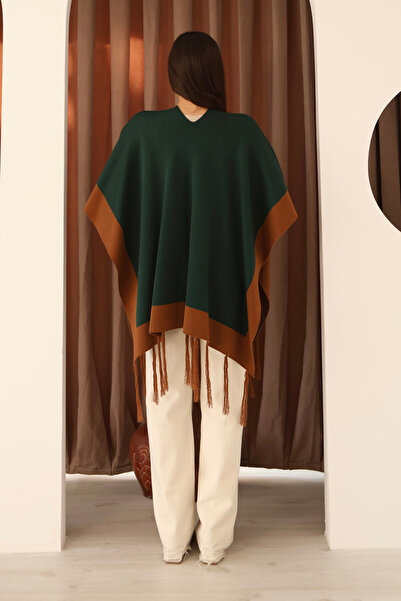 ALCHON U Shawl Collar Sleeveless Jacquard Paneled Trimmed Edges Fringed Skirt Standard Length Seasonal Knitwear Shawl