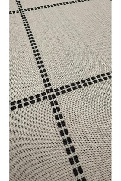 homease Black Embroidered Gardenia Fabric Gingham Pattern Tablecloth |   160X220 – 160X260 |   Guesthouse & Dowry House