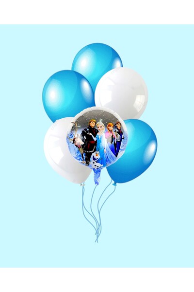 Evabrite Frozen Elsa Round Foil Balloon Set - Foil Balloon Birthday Party Set