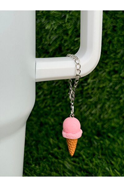 YuccaCo Accessorize Your Life Ice Cream Cone Thermos Ornament/Chocolate Ice Cream Thermos Charm in a Cone/Chocolate Bag Charm with Cone