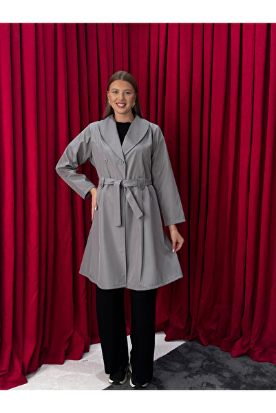 Neva Wear Kuşaklı Çift Düğmeli Klasik Trençkot