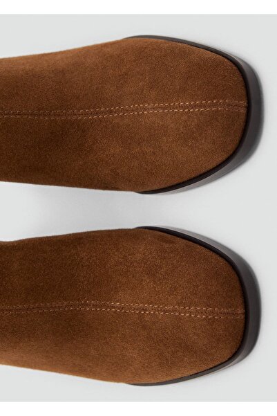 MANGO Woman Blok topuklu süet bilekte bot