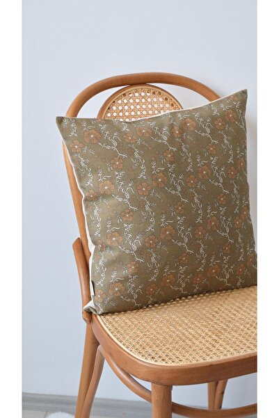 Sâye Khaki Laleh Linen Throw Pillow Cover