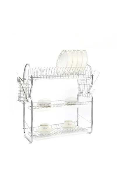 Generic رف تجفيف الأطباق الفولاذي، 3 طبقات