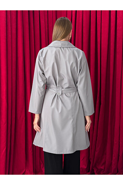 Neva Wear Kuşaklı Çift Düğmeli Klasik Trençkot