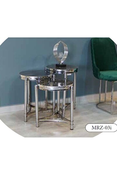 Yuvaset Home Mim Füme - Gümüş Mersedes Zigon Sehpa