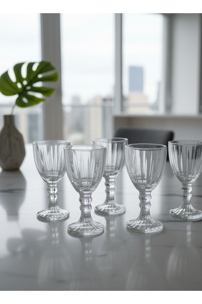 Dia Set of 6 Crystal Glass Coffee Side Water Glasses Mugs Cups