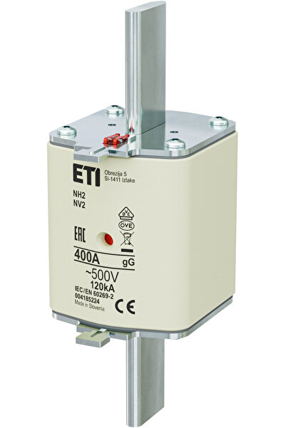 Eti Fuse gG MPR NH2, alternating current, 400A, 500V, 120kA, 004185224,