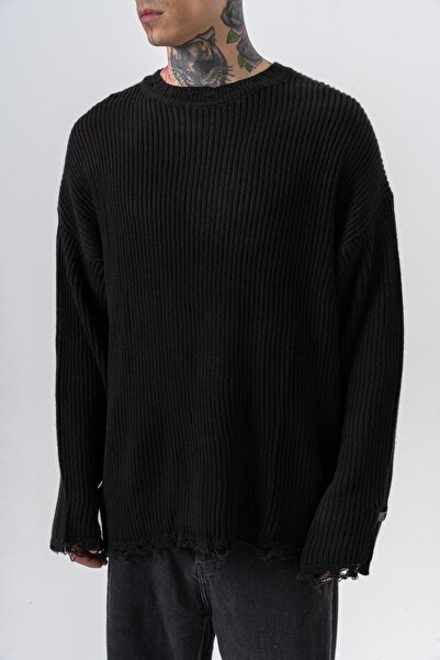 Respire Ανδρικά πλεκτά πλεκτά ρούχα με υφή μαύρο