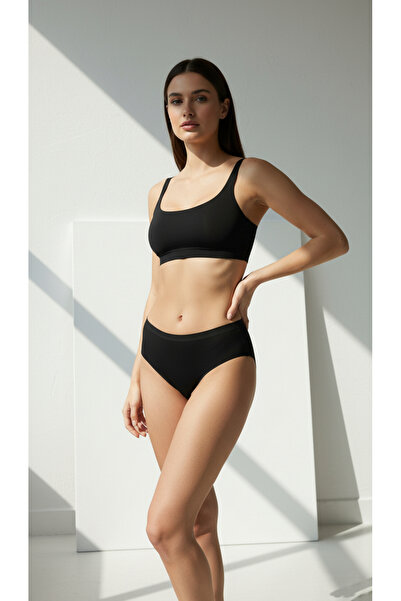 Fanwet Women's High Waist Basic Laser Cut Bikini Panties 3-Pack