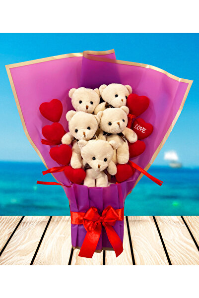 Linalux Gifts Hediye Sevgiliye - Bol Kalpli Ayıcık Buketi - Kiza Hediye - Kiz...