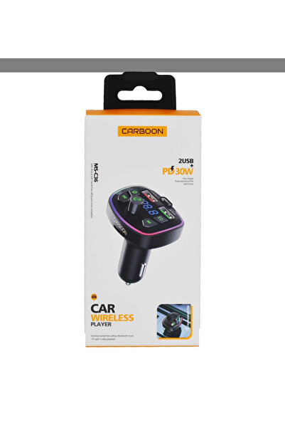 CARBOON FM Transmitter - MS-C36 Premium 30W Üç Girişli 5.0 Bluetooth FM Trans...