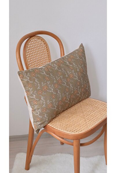 Sâye Khaki Laleh Linen Throw Pillow Cover