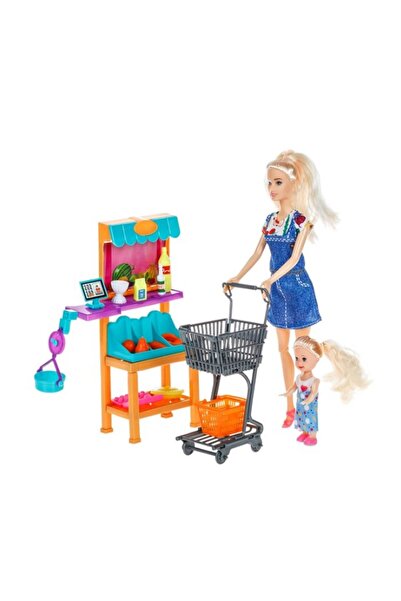 OEM Set papusa manechin, cu fetita blonda si accesorii, 16 piese, 3 ani+