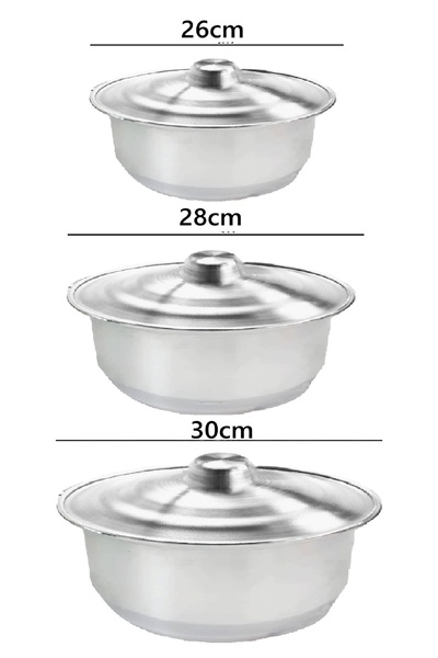 RED SEA ALUMINIUM Set of 3 aluminum pots, sizes 26cm / 28cm / 30cm
