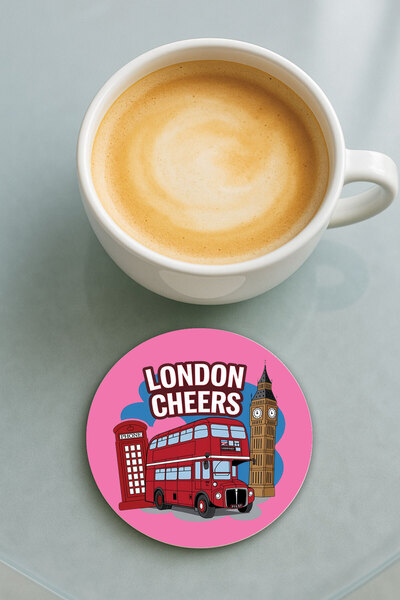 Cekuonline قاعدة كوب دائرية من البليكسي جلاس بنمط مطبوع فردي لندن