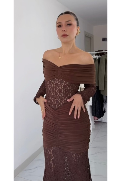 MODA Kahverengi elbise