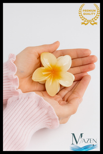 MAZEN مشبك زهرة اللوتس |   حجم كبير |   إكسسوار شعر مستورد عالي الجودة ومتين