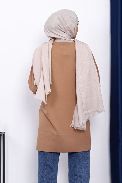 İmajButik Biscuit Sleeve Zippered Cold Thread Knitwear Tunic