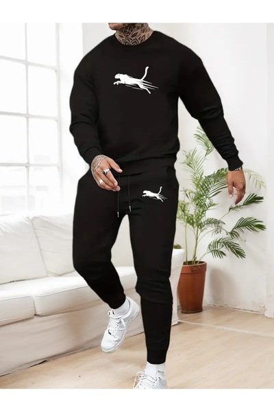 NEW TRENDY COLLECTİON Round Neck Sweat & Sweatpants Set – Comfortable and Sty...