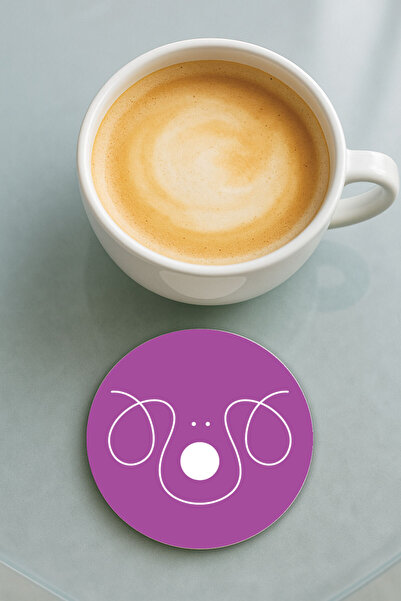 Cekuonline قاعدة كوب دائرية من البليكسي جلاس مع نمط مطبوع لكلب واحد