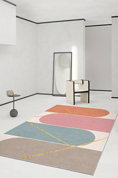 Aslan Home Dekoratif Özel Tasarım Yıkanabilir,İnce, Kaymaz Tabanlı, Modern Sa...