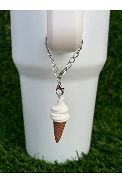 YuccaCo Accessorize Your Life Ice Cream Cone Thermos Ornament/Chocolate Ice Cream Thermos Charm in a Cone/Chocolate Bag Charm with Cone