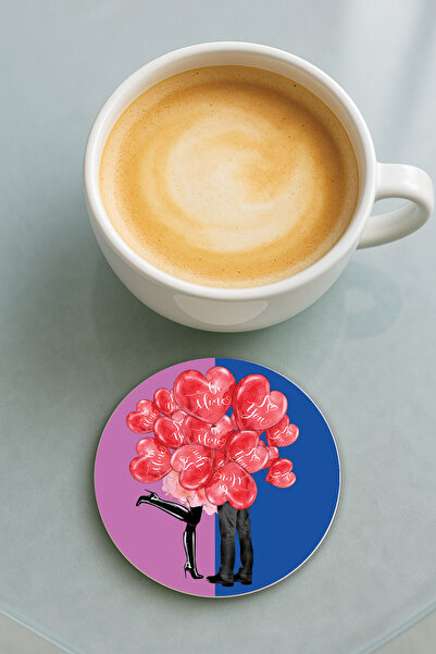 Cekuonline قاعدة كوب دائرية من البليكسي جلاس مع نمط مطبوع فردي بتصميم الحب