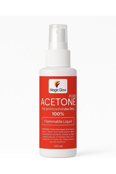 Magic Glow 100% Pure Acetone Nail Polish Remover for UV/LED Gel, Acrylic Nails, and Nail Varnish Soak Off – P