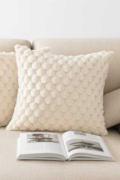 EVREKA 2-Piece Plush White Double-Sided Patterned Decorative Modern Washable Throw Pillow Cover Pillowcase