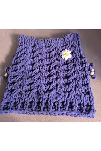 OEM El Yapımı Yandan Bağlamalı Çiçekli Kız Çocuğu Süveteri.