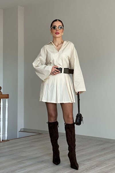 YK FASHION Keten Kemerli İkili Takım