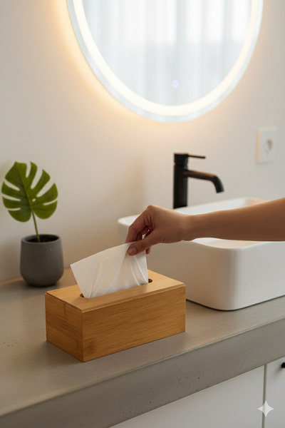 Emal Home Bambu Ahşap Peçetelik - Şık Ve Modern Tasarım