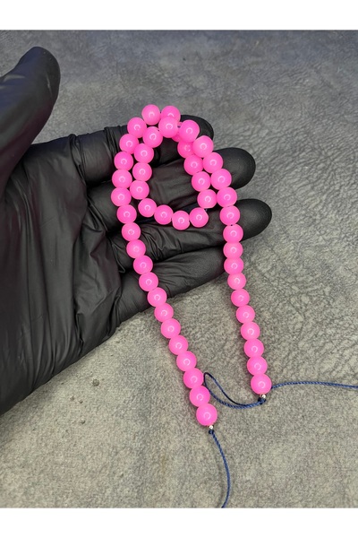 Mos Tespih سلسلة من الخرز الزجاجي الوردي من الأحجار الطبيعية (مجموعة تحتوي عل...