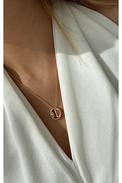 Olala Aksesuar Rose Gold Renk D Harfi Kolye Kararmaz Alerji Yapmaz