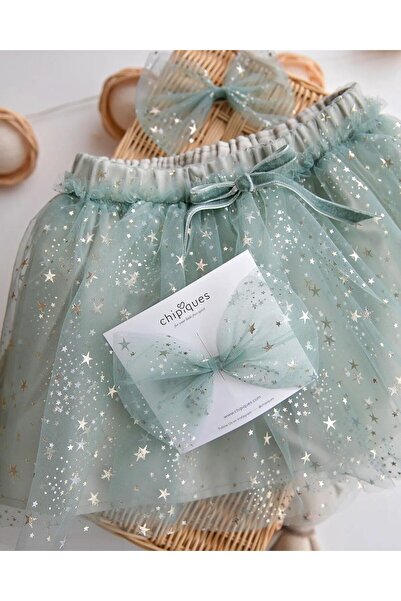 chipiques Mustard Green Children's Tutu Skirt with Bow Gift