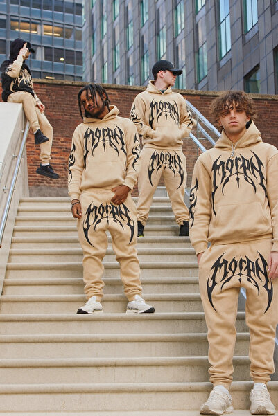 CLASSY.MODA Set de trening unisex cu glugă cu 3 fire, cu buzunar cangur, cu i...