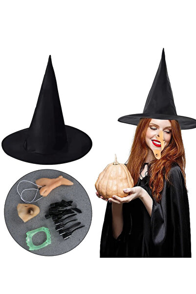 OEM Witch Hat Witch Nails Witch Nose Witch Chin Witch Teeth Set