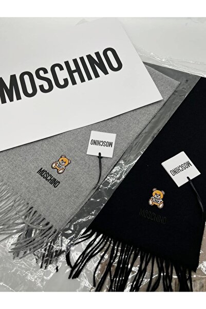 Love Moschino FULAR LOVE MOSCHINO, GRI, CU LOGO, LANA MERINOS, SUBTIRE,CUTIE DE CADOU