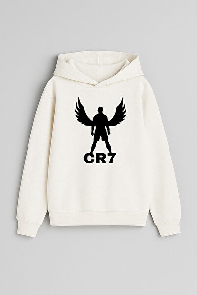 MODA Jucătorul de fotbal Ronaldo CR7 cu imprimeu Ecru Fată Băiat Copil cu glu...