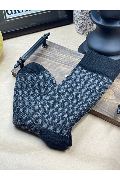 magıcgrange Winter Wool Men's Socks – Comfortable & Casual Knitted Model