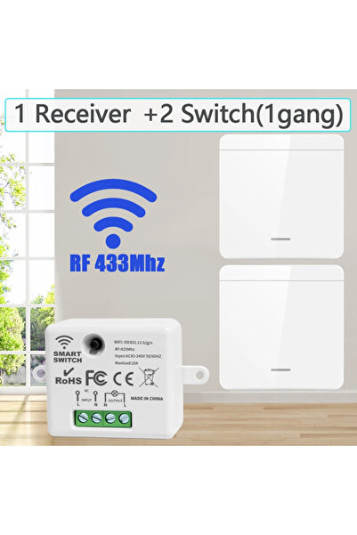 Choice7 RF433 Relay 1 Receiver 2 Switch Wireless Smart Switch Light 433MHz 1/...
