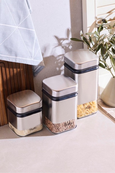 Perotti Cubic 3 Size Storage Container and Jar Set