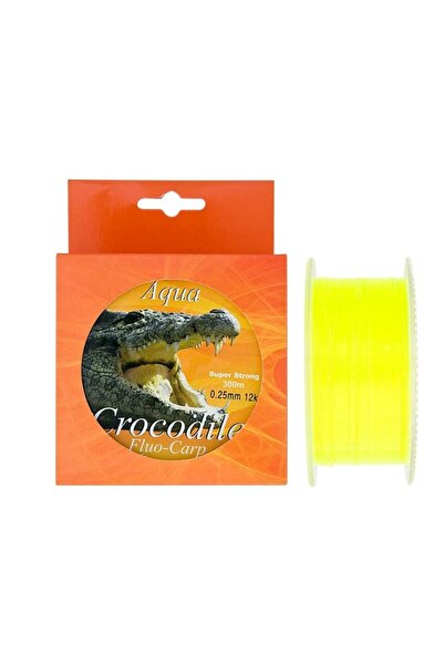 Baracuda Fir din nailon-monofilament 300 m Aqua Crocodile Fluo-Carp, galben fluo, rezistență maximă pentru crap 0,40