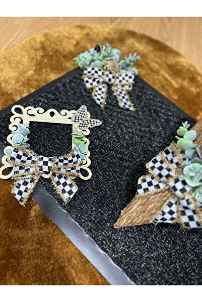 Marrone Kapı Süsü Paspas Kapı Sepeti Posta Kutusu Priz Çerçevesi 4'lü Set