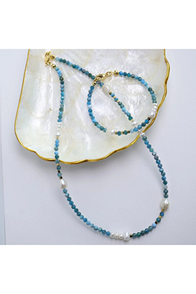 B Design jewelry Marea Apatit Taşı ve İnci Kolye