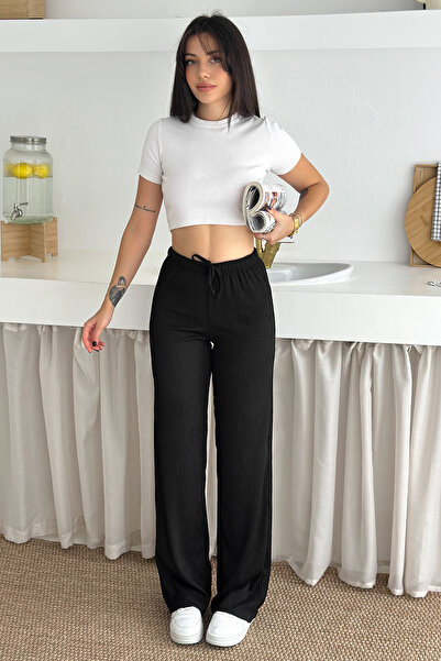 Noa Noa Kadın Bol Paça Sardonlu Kalın Pantolon – Kışa Özel & Konforlu Stil