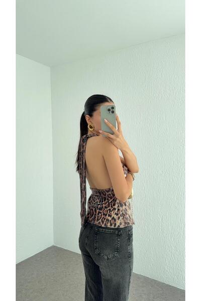 HAZELANNA Sequined Leopard Blouse